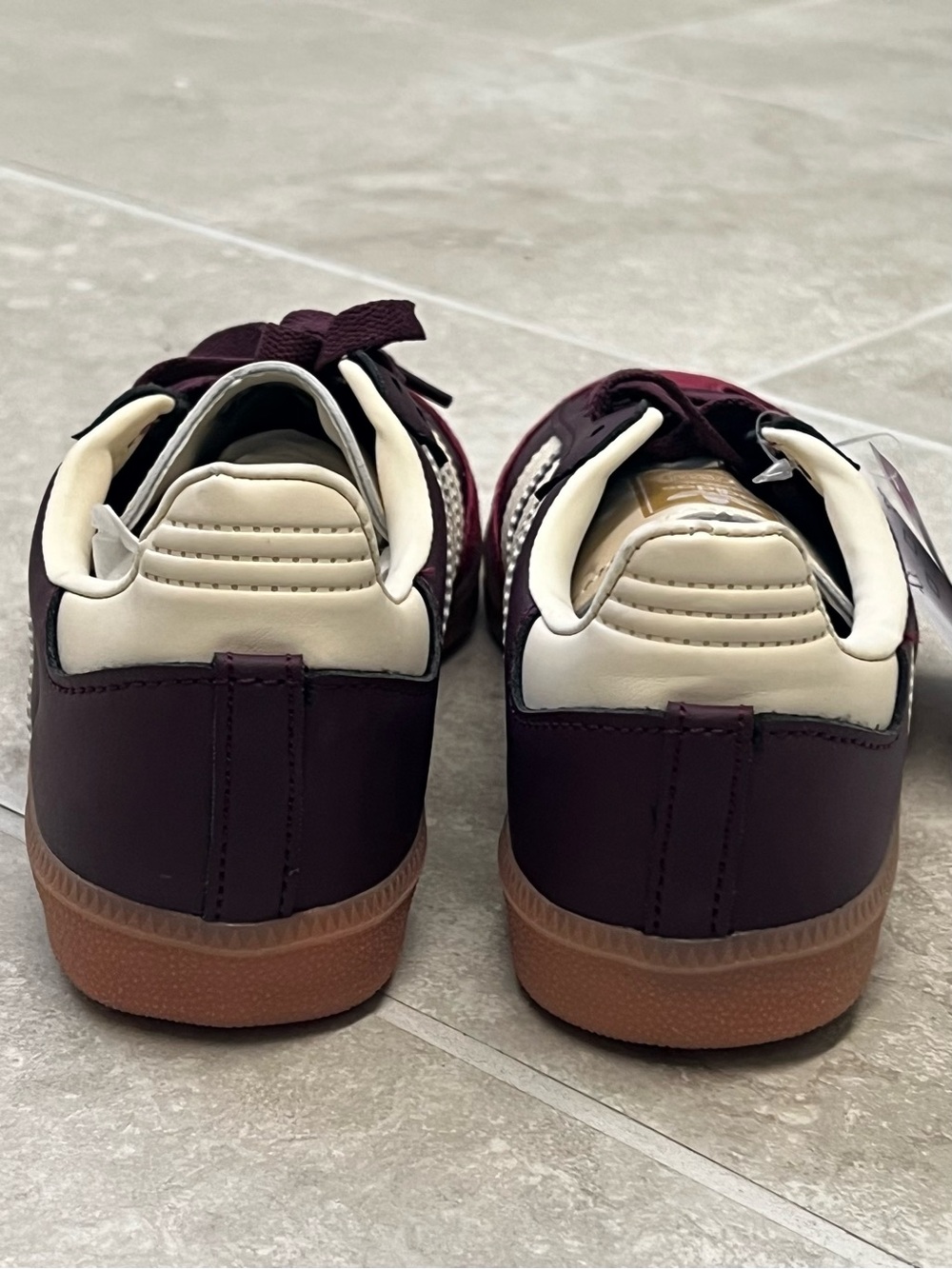 Adidas Samba OG Burgundy Maroon Cream Gum Sneakers NWT Size 5 - Picture 4 of 9